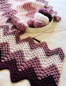 Holland Designs Crochet Pattern - Reversible Waffle Chevron Blankets
