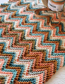 Holland Designs Crochet Pattern - Zigzag Waffle Chevron Blanket
