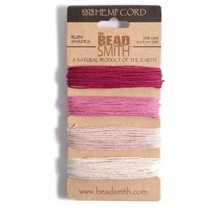 The Beadsmith Hemp Cord - Ruby Shades