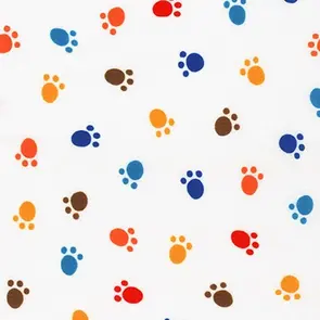 Robert Kaufman Whiskers and Tails - Paw Prints Multi