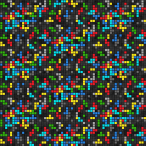 Northcott Gaming Zone - Tetris Blocks on Black