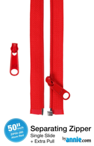 ByAnnie 50" Separating Zipper + Extra Slide Pack