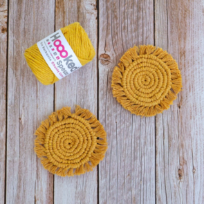 Hoooked Eco Barbante Spesso : Guscio Coasters - Curry