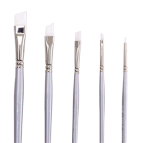 Jasart White Synthetic Brushes - Angle