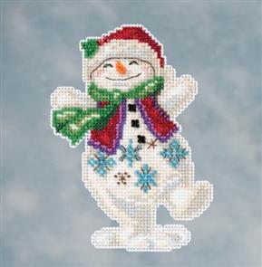 Mill Hill Jim Shore Bead & Cross Stitch Kit: Snowman Dancing