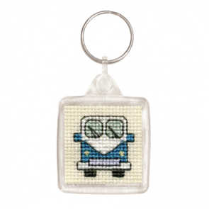Textile Heritage Cross Stitch Kit Key Ring - Campervans