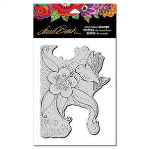 Laurel Burch Rubber Stamp - Hummingbird Blossom