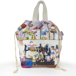 Emma Ball Crafting Gnomes, Large Bucket Bag, with Drawstring