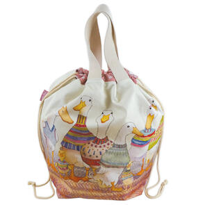 Emma Ball Dapper Ducks Large Bucket Bag with Drawstring