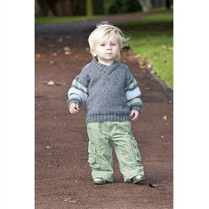 Lisa F Little Cupcakes LF13 Reverse Stocking Stitch Sweater with Stripe Sleeves - Knitting Pattern / Kit