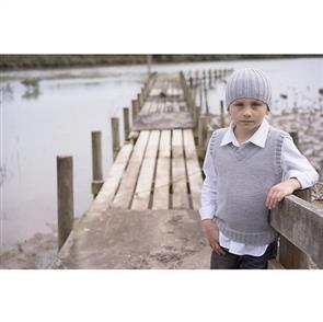 Lisa F Little Cupcakes LF27 Boys V-Neck Vest and Rib Beanie - Knitting Pattern / Kit