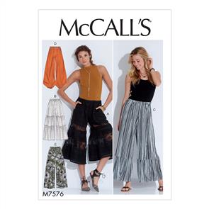 McCalls Pattern 7576 Misses' Elastic-Waist Loose Pants