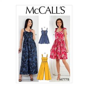 McCalls Pattern 7778 Misses' Dresses, Romper and Jumpsuit