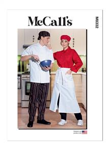 McCalls Pattern 8332 Misses' and Men's Chef Jacket, Pants, Apron and Cap