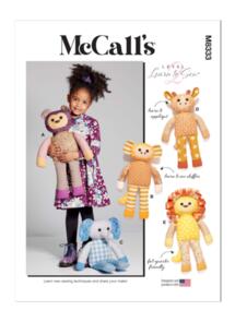 McCalls Pattern 8333 Plush Animals