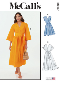McCalls Sewing Pattern Misses' Shirtdresses M8477
