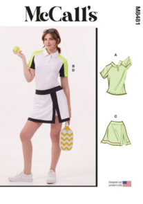 McCalls Sewing Pattern Misses' Knit Tops and Skorts M8481