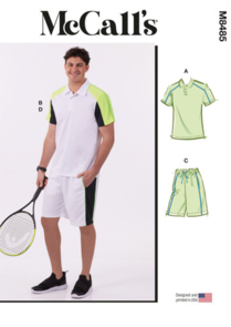 McCalls Sewing Pattern Men's Knit Tops and Shorts M8485
