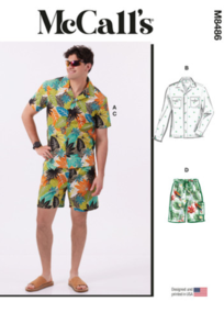 McCalls Sewing Pattern Men's Shirts and Shorts M8486