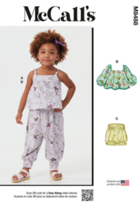 McCalls Sewing Pattern Toddlers' Knit Tops, Shorts and Pants M8488