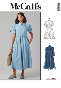 McCalls Sewing Pattern Misses' Dress with Sleeve and Length Variations M8553