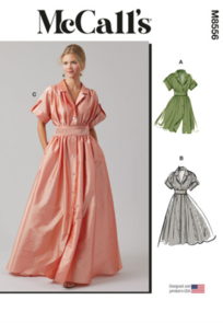 McCalls Sewing Pattern Misses' Shirtdress in Three Lengths M8556