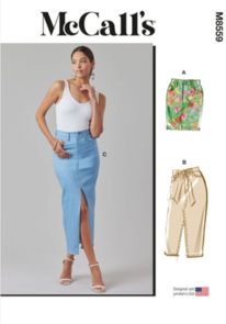McCalls Sewing Pattern Misses' and Women's Skirt in Three Lengths and Tie Belt M8559