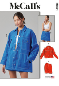 McCalls Sewing Pattern Misses' Jacket in Two Lengths and Skirt M8561