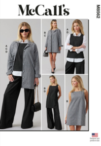 McCalls Sewing Pattern Misses' Top, Dress, Jacket and Pants M8562