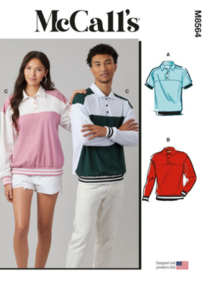 McCalls Sewing Pattern Unisex Knit Pullover Tops M8564