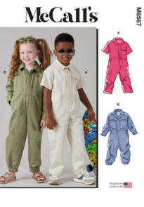 McCalls Sewing Pattern Children's Jumpsuit with Sleeve Variations