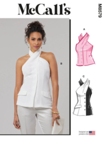 McCalls Sewing Pattern Misses' Top in Two Lengths M8579