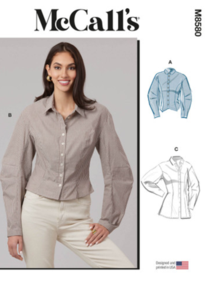 McCalls Sewing Pattern Misses' Shirt in Two Lengths M8580