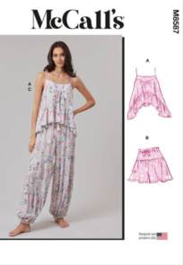 McCalls Sewing Pattern Misses' Top, Shorts and Pants M8587