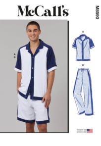 McCalls Sewing Pattern Men's Top, Shorts and Pants M8590