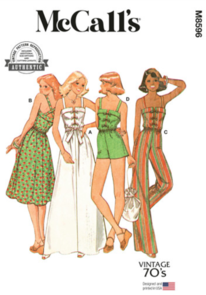 McCalls Sewing Pattern 1970s Misses' Dresses or Jumpsuit M8596