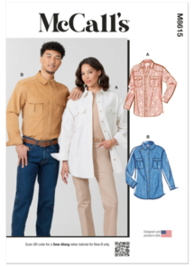 McCalls Sewing Pattern Unisex Shirts M8615