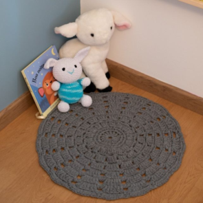 Hoooked RibbonXL: Mandala Rug - Stone Grey