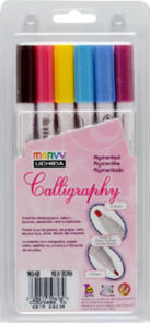 Marvy Calligraphy Pigmented Markers Set Of 6 Newborn
