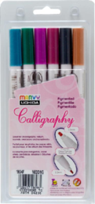 Marvy Calligraphy Pigmented Markers Set Of 6 Wedding