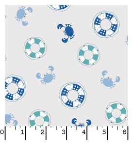 Maywood Vintage Boardwalk Gray/Blue Preservers & Crabs