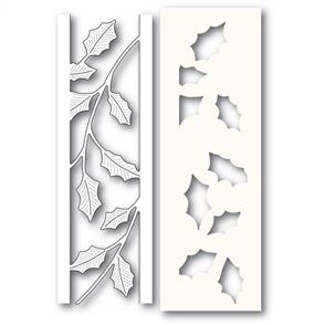 Poppystamps Holly Side Strips and Stencil - Die