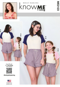 McCalls Know Me Sewing Pattern Girls' and Misses' T-Shirt and Shorts MR2123