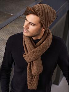 Lana Grossa Pattern / Kit - Cool Wool Big - Mens Scarf (0152)