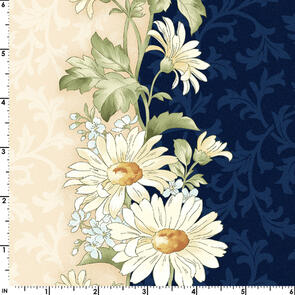 Maywood Gentle Breeze Navy Daisy Stripe