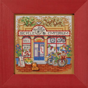 Mill Hill Cross Stitch & Bead Kit - Main Street - Bicycle Emporium