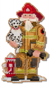 Mill Hill Cross Stitch Ornament Kits First Responder – Firefighter Santa