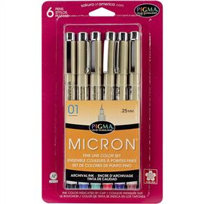 Pigma Micron Pens - 01 - 0.25mm 6/Pkg