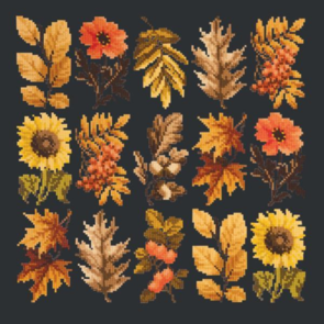Elizabeth Bradley Tapestry Kit - Millefleur Autumn - Black Background