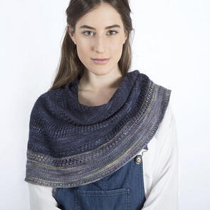 Malabrigo Moon River - Crescent Shaped Shawl- Knitting Kit / Pattern